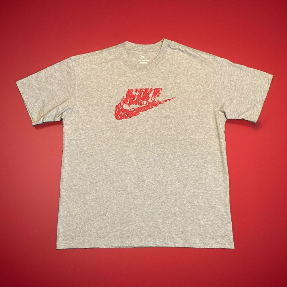 Nike x Stranger Things Vecna Grey Loose Fit T Shirt Mens Size Large